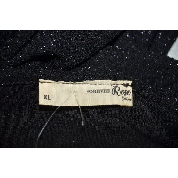 Forever Rose Couture NWT Black Sparkle Sexy Bodycon Dress Size XL Midi Sleeveles - Picture 8 of 10